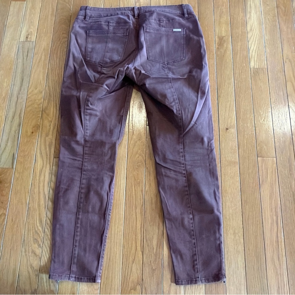 2 Pairs White House Black Market WHBM Skimmer Dark Red Rust & Brown Pants Sz 6 - Picture 9 of 9